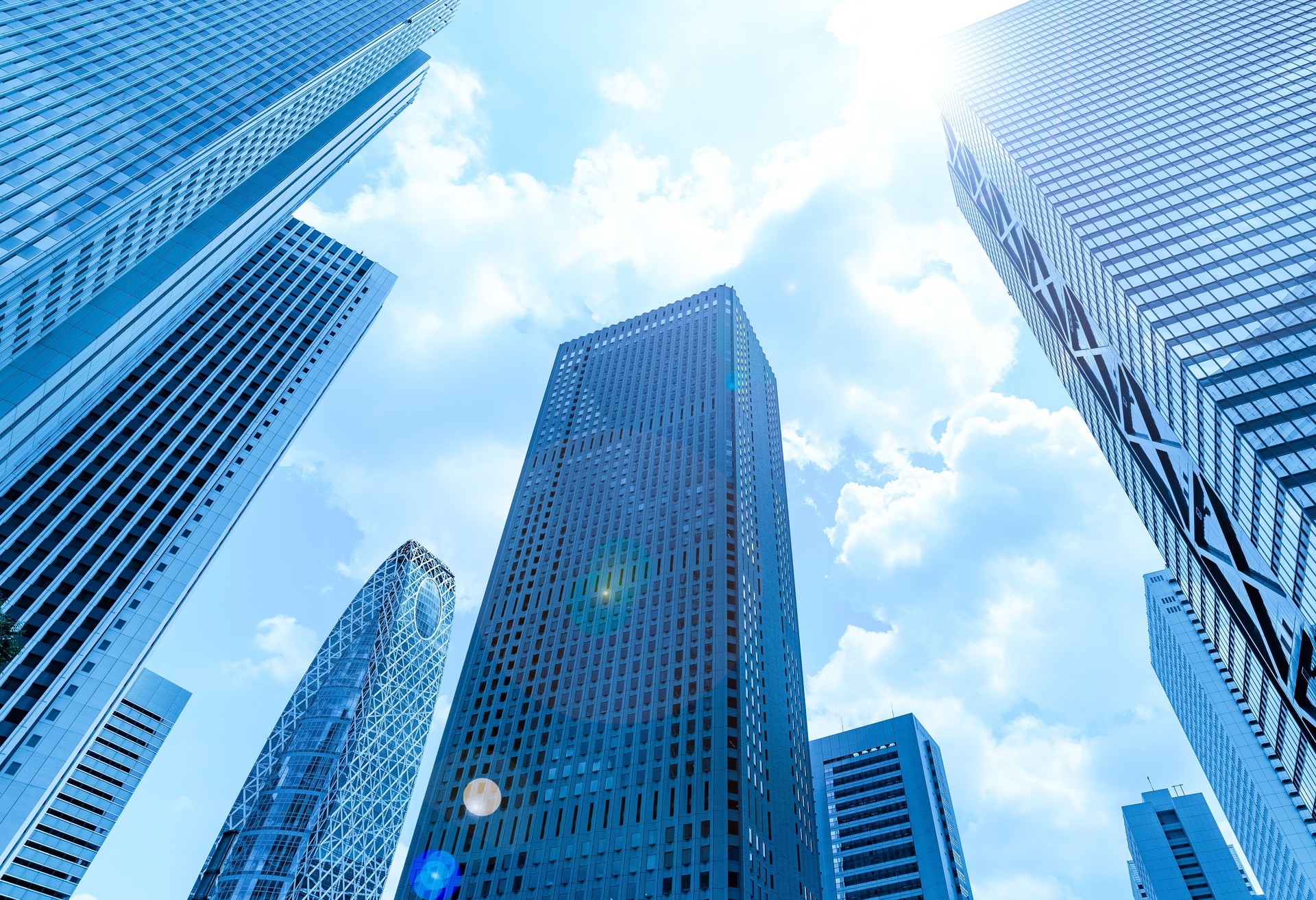 Low Angle View Of Modern Buildings Against Sky